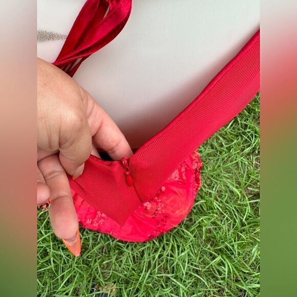 NWT Lulu’s Valhalla red sequin lace up maxi elegant formal dress Sz XL - Picture 6 of 12